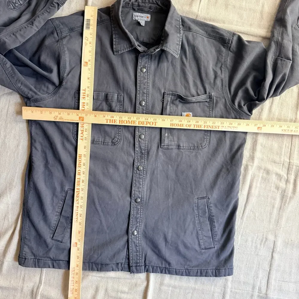 Carhartt Shacket Men's XL Rigby Shirt Jacket Blanket Lined Gray Fleece Rugged